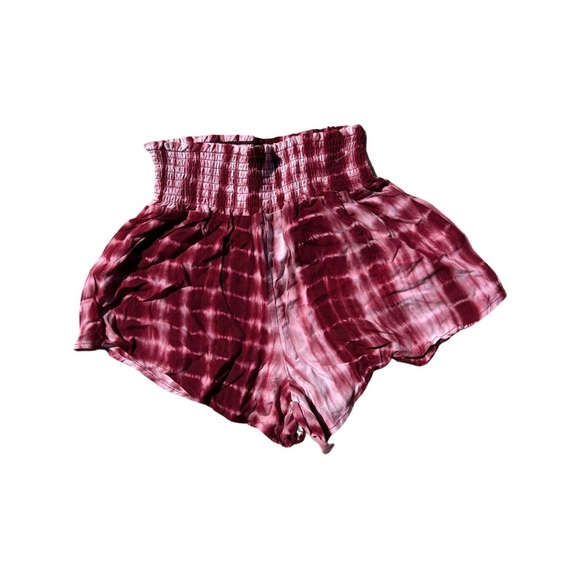 NWOT Burgundy Tie Dye shorts - Picture 6 of 6